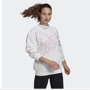 Adidas White Giant Logo Oversized Sweatshirt NWT